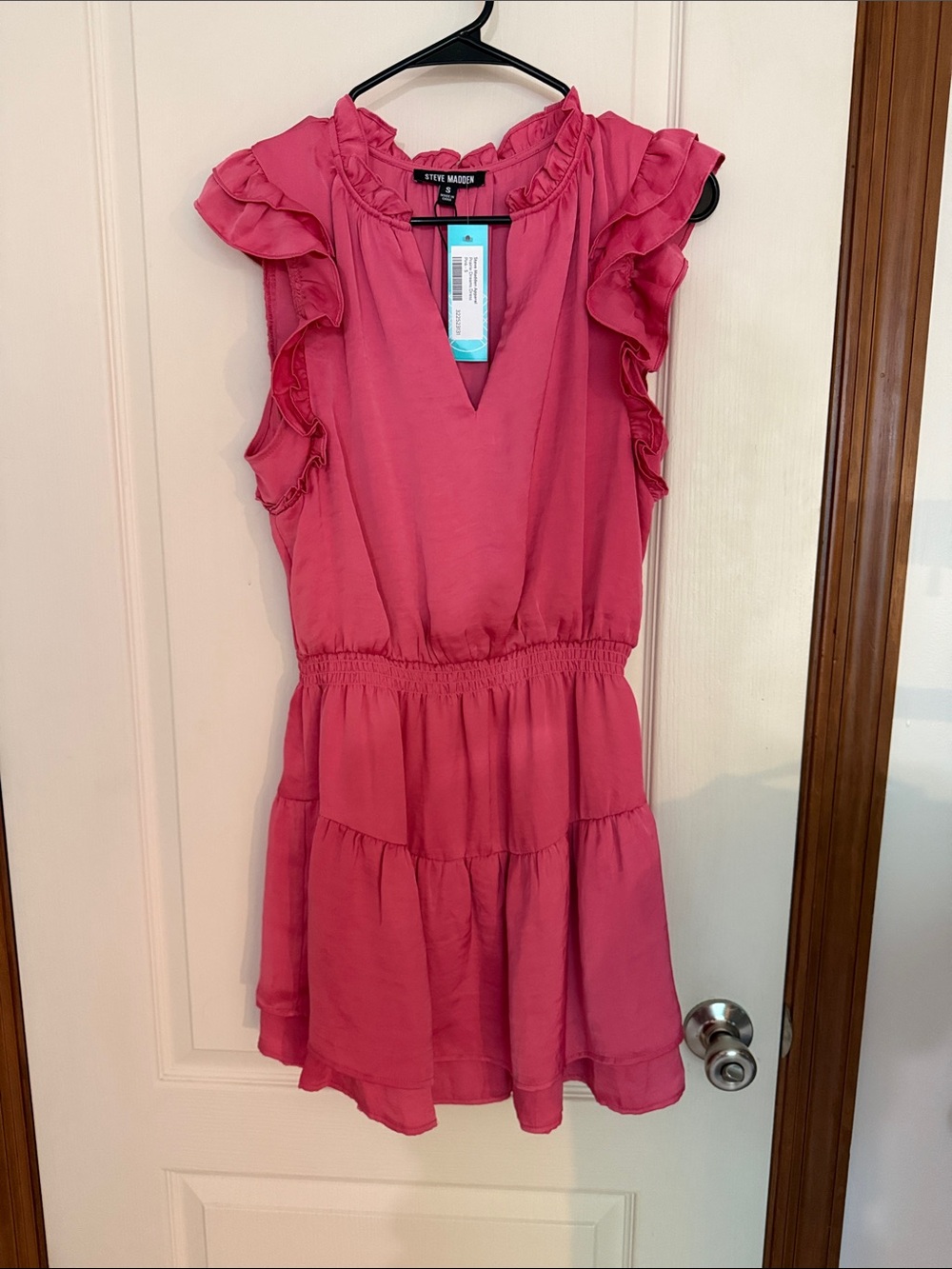 Steve Madden Hot Pink Ruffle Tiered Sundress